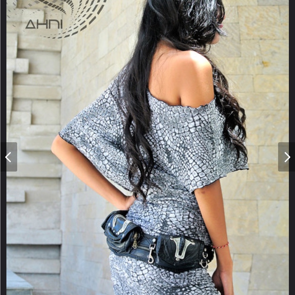 Ahni Radvanyi Black Leather Pocket Belt